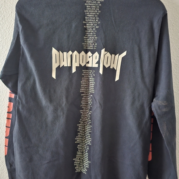 Justin Bieber 2016 Purpose tour merch shirt sz M long sleeve front back graphic - Picture 6 of 8
